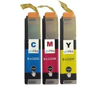 Go Inks 1 M/Y, set di 3 cartucce d'inchiostro per sostituire Brother LC223 C/M/Y compatibili/non OEM per stampanti Brother DCP e MFC (3 inchiostri), capacità standard