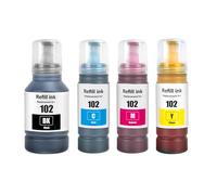 Go Inks 1 set di 4 flaconi di inchiostro da 127 ml/127 ml per sostituire Epson 102 compatibili/non-OEM per stampanti EcoTank