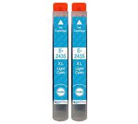 Go Inks 2 Cartucce di inchiostro Ciano Chiaro per sostituire Epson T2435 (24XL Series) compatibile/non originale per Stampanti Epson Expression Photo