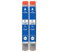 Go Inks 2 cartucce d'inchiostro ciano per sostituire Epson T3362 (serie 33XL) compatibili/non OEM per stampanti Epson Expression Premium, alta capacità
