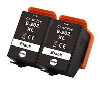 Go Inks 2 cartucce d'inchiostro nero per sostituire Epson 202XLBk compatibili/non-OEM per stampanti fotografiche Epson Expression