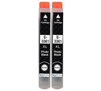 Go Inks 2 cartucce d'inchiostro nero per sostituire Epson T3361 (serie 33XL) compatibili/non-OEM per stampanti Epson Expression Premium
