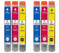 6 C/M/Y Cartucce d'inchiostro per Epson Expression Premium XP-520 XP-600 XP-615