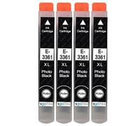 Go Inks 4 cartucce di inchiostro nero fotografico per sostituire Epson T3361 (serie 33XL) compatibili/non-OEM per stampanti Epson Expression Premium, alta capacità (XL)