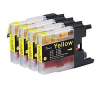 Go Inks 4 cartucce d'inchiostro giallo per sostituire Brother LC1240Y compatibili/non-OEM per stampanti Brother DCP e MFC, capacità standard