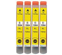 Go Inks 4 cartucce d'inchiostro giallo sostituire Epson T3364 (serie 33XL) compatibili/non OEM per stampanti Epson Expression Premium, alta capacità
