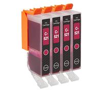Go Inks 4 cartucce d'inchiostro Magenta per sostituire CLI-521M compatibile/non OEM per PIXMA Stampanti