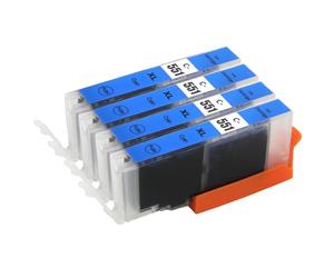 Go Inks C-551C - Cartucce di inchiostro della stampante per sostituire la Canon CLI-551C per l'uso con le stampanti Canon PIXMA (confezione da 4)