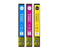 Go Inks Cartucce d'inchiostro compatibili 405XL C/M/Y, confezione da 3 pezzi di ricambio per stampanti Epson WorkForce Pro, 1 set di colori