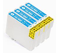 Go Inks Cartuccia d'inchiostro compatibile T0712 ciano - Confezione da 4 cartucce di ricambio per stampanti Epson Stylus - 13,5 ml - 4 x ciano