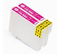 Go Inks Cartuccia d'inchiostro magenta compatibile T0713-2 pezzi di ricambio per stampanti Epson Stylus - 13,5 ml - 2 x magenta