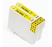 Go Inks E-714 - Set di 2 cartucce d' inchiostro per stampante giallo