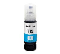 Go Inks Flacone d'inchiostro compatibile ciano da 70 ml per Epson 113C, ricambio per stampanti EcoTank