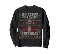 Go Jesus It's Your Birthday Funny Christian Brutto Natale Felpa