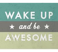 Go Jump nel Lake Wake Up e Be Awesome 40 x 50 cm, Tela Stampe, Multicolore