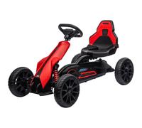 Go Kart a Pedali 3+ Sedile Regolabile 100x58x58.5 cm Rosso Nero 312DHRD DecHome