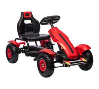 Go Kart a Pedali Bambini 5-12 Anni Sedile Regolabile 121x58x61 cm Rosso DecHome