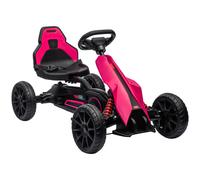 Go Kart A Pedali Per Bambini 3-8 Anni Con Sedile Regolabile E Ruote In Eva, 100x58x58.5 Cm, Rosa E Nero