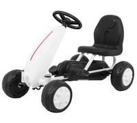 Go-kart a pedali per bambini con trasmissione a catena e ruote con battistrada in gomma - Bianco