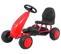 Go-kart a pedali per bambini con trasmissione a catena e ruote con battistrada in gomma - Rosso