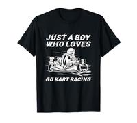 Go-Kart Divertente Che corre Il Ragazzo Karting Go-Kart Racer Maglietta