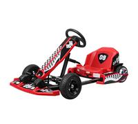 Go-kart elettrico, Drift Kart a lunghezza regolabile da 36 V con motore da 350 W e modalità Drift/Sport, cavalcabile ad alta velocità per bambini dagli 8 ai 12 anni, rosso compleanno
