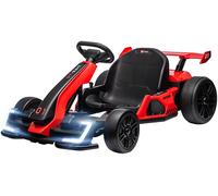 HOMCOM Go-Kart Elettrico Bambini 6-12 anni 24V 12 km/h Sedile Regolabile Rosso