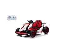 Go kart elettrico rosso per bambini, con luci e suoni, telecomando per i genitori, età 3+