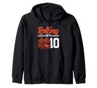 Go Kart Racing 10° compleanno Rolling Into 10 Funny Boys Kids Felpa con Cappuccio