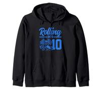 Go Kart Racing 10° compleanno Rolling Into 10 Funny Boys Kids Felpa con Cappuccio