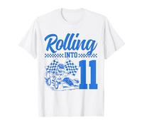 Go Kart Racing 11° compleanno Rolling Into 11 Funny Boys Kids Maglietta
