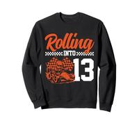 Go Kart Racing 13° compleanno Rolling Into 13 Funny Boys Kids Felpa