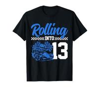 Go Kart Racing 13° compleanno Rolling Into 13 Funny Boys Kids Maglietta