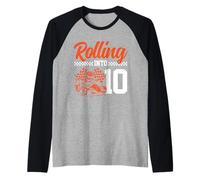 Go Kart Racing Boys 10° compleanno Rolling Into 10 Cart Racer Maglia con Maniche Raglan