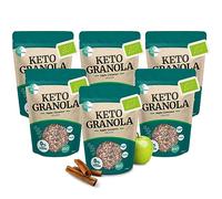 Go-Keto BIO Keto Granola Apple Cinnamon 6x 290g - Low Carb Keto Muesli per una deliziosa colazione keto, con scaglie di cocco, noci, frutta, semi di girasole e semi di zucca, vegan, senza glutine