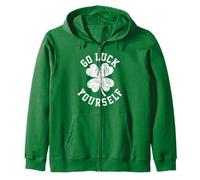 Go Luck Yourself Divertente Sarcastico 4 Leaf Clover St Patrick's Felpa con Cappuccio