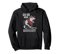 Go On Now Git Vintage Cowboy Opossum Western Divertente Detto Felpa con Cappuccio