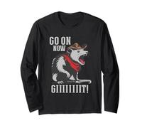 Go On Now Git Vintage Cowboy Opossum Western Divertente Detto Maglia a Manica