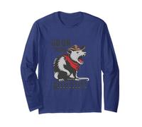 Go On Now Git Vintage Cowboy Opossum Western Divertente Detto Maglia a Manica