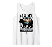 Go Outside Worst Case Bear Attack Funny Shirt Canotta