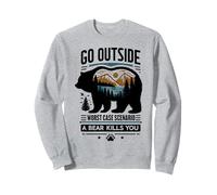 Go Outside Worst Case Bear Attack Funny Shirt Felpa