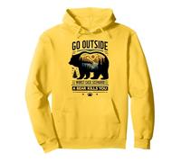 Go Outside Worst Case Bear Attack Funny Shirt Felpa con Cappuccio