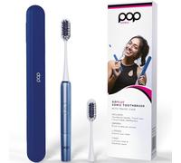 Go Plus Sonic Spazzolino da denti Pop Sonic con custodia per il trasporto - Lo spazzolino sonico perfetto | Ogni volta - Blu brillante