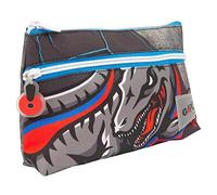 Go Pop - Astuccio con 2 Tasche Raptor - Bustina per la Scuola per Cancelleria, Con Comoda Tasca Frontale, 22 l x 14 h x 6 p cm