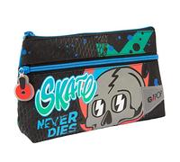 Go Pop - Astuccio con 2 Tasche Skater - Bustina per la Scuola per Cancelleria, Con Comoda Tasca Frontale, 22 l x 14 h x 6 p cm