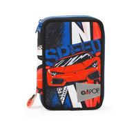 Gopop 24 astuccio triplo speed race: completo di matite, pennarelli e accessori