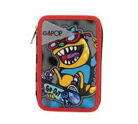 GO POP-Astuccio Triplo Bambino Pennarelli Pastelli Accessori scuola Inclusi