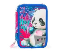 GO POP Astuccio Triplo, Completo di Set Cancelleria, Astuccio 3 Scomparti per Bambine e Ragazze, Prima Elementare, Per Scuola Elementare e Medie