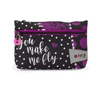 GO POP Maxi Bustina Dark Love 2 Zip, Astuccio Piccolo Dark Academia Con Tirazip E Due Capienti Tasche Portapenne Bambina Per Elementari e Medie