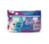 GO POP Maxi Bustina Sweet Jungle 2 Zip, Astuccio Piccolo Tigre Con Tirazip E Due Capienti Tasche Portapenne Bambina Per Elementari e Medie